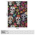 thumbnail image 4 of ARISTURING  Day of The Dead Sugar Skull Flannel Bed Blanket Throw Blanket Lightweight Cozy Plush Blanket for Bedroom Living Rooms Sofa Couch, 4 of 6