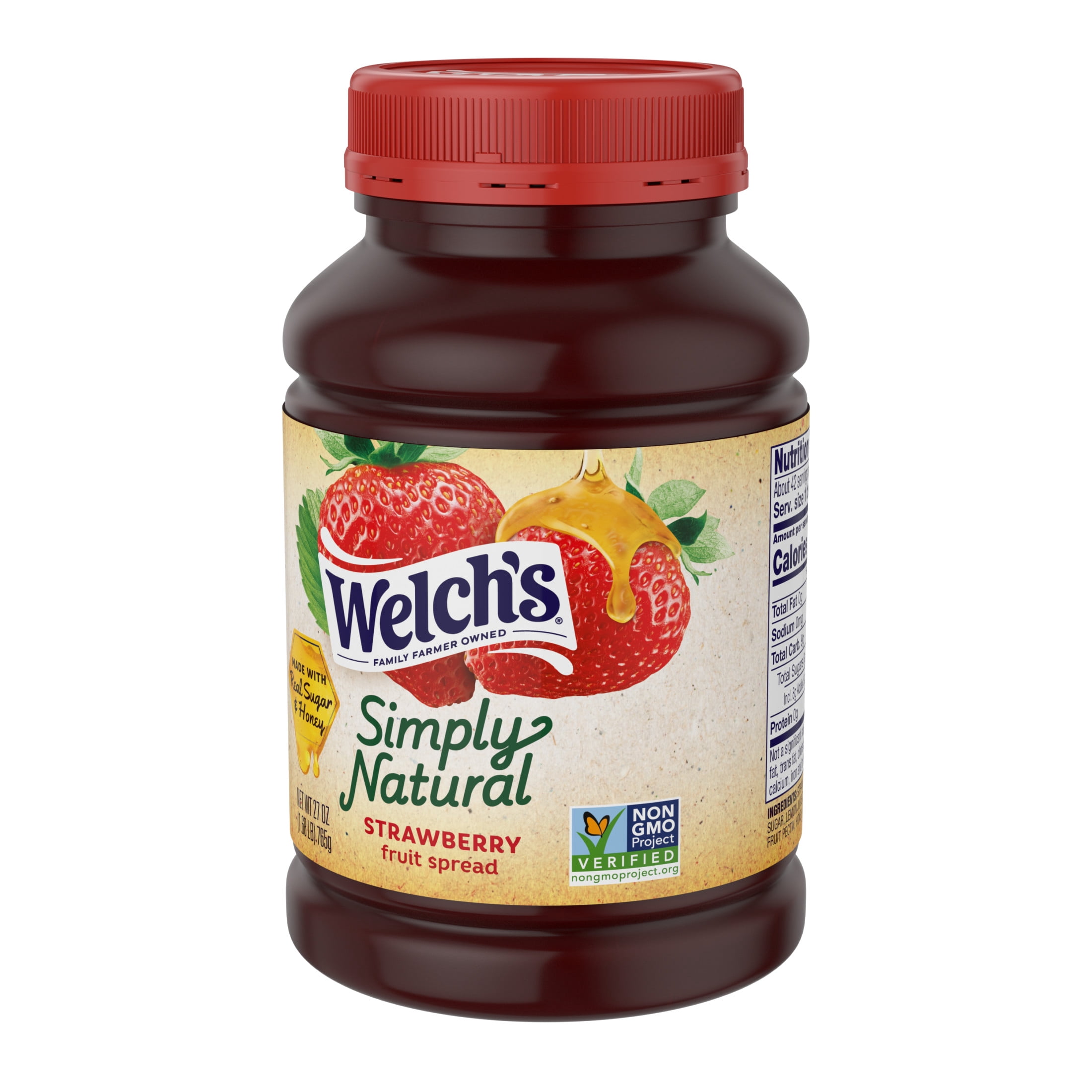 Welch's Simply Natural Strawberry Spread, 27 oz Jar