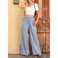 thumbnail image 6 of DOKOTOO Jeans for Women Wide Leg Jeans Drawstring High Waisted Loose Denim Pants Loose Denim Trousers Lightweight Jeans, 6 of 10