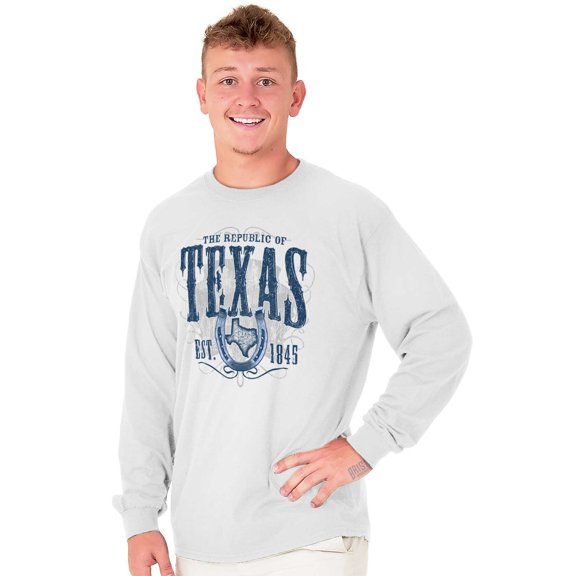Map Long Sleeve Tees Shirts T-Shirts Republic Texas Vintage TX Southern Souvenir