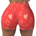 thumbnail image 2 of Balery Cute love heart Printed Workout Shorts for Women Seamless Scrunch Short Gym Yoga Running Sport Active Exercise Fitness Shorts-X-Large, 2 of 8