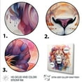 thumbnail image 3 of Designart "Colorful Royal Lion Art" Animals Framed Wall Art - Traditional Colorful Lion Hallway Framed Wall Art Decor, 3 of 6