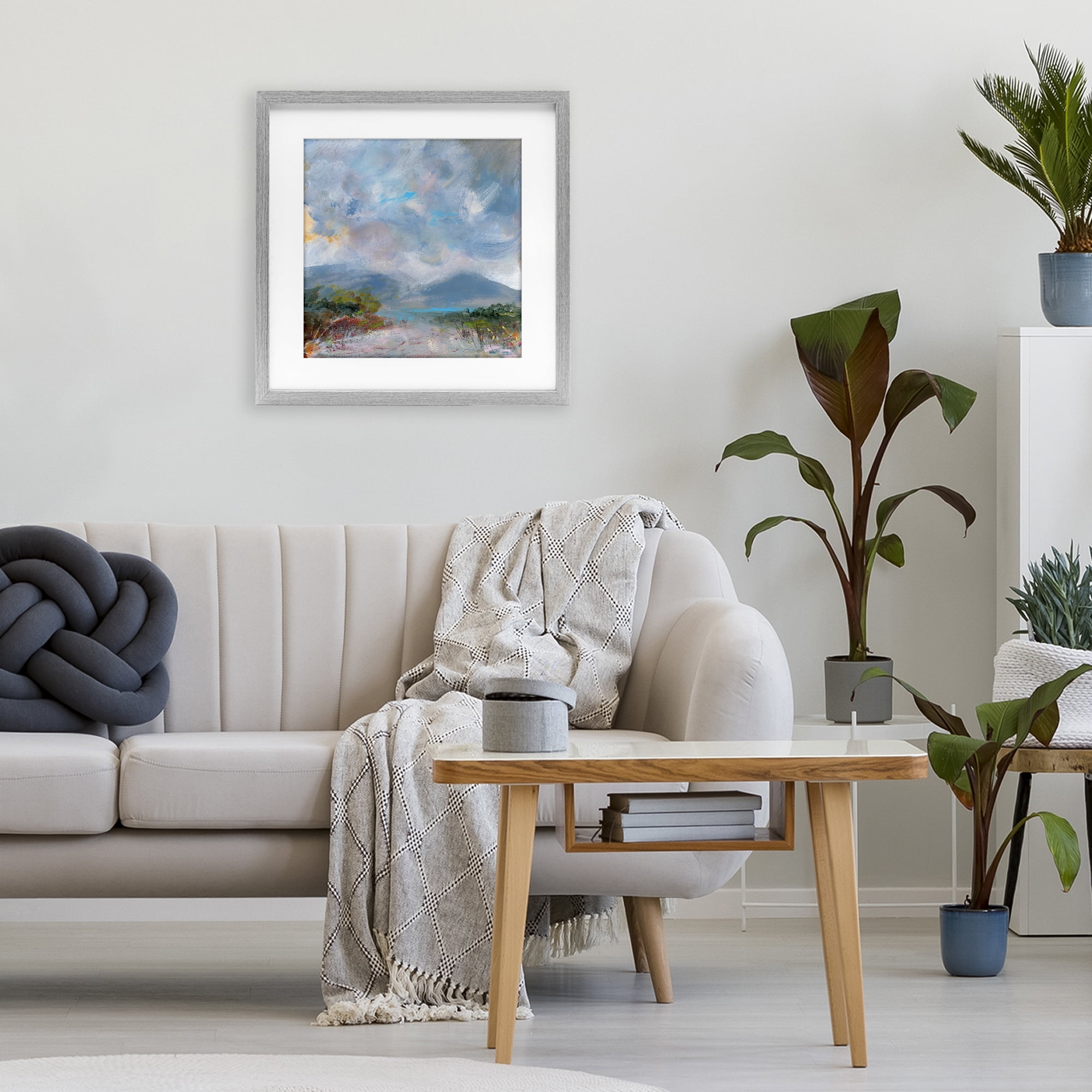 Stupell Industries Expressive Mountain Mists Gray Framed Print Under Glass, design by Leslie Birch