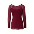 thumbnail image 6 of EMMIOL Women's Y2K Off-Shoulder Square Neck Long Sleeve Top with Front Tie, Trendy Slim Fit Spring/Fall Blouse, 6 of 7