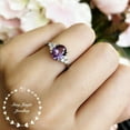 thumbnail image 4 of Alexandrite Ring, Oval Three Stone Style Alexandrite Engagement Ring, June Birthstone, 4 of 4