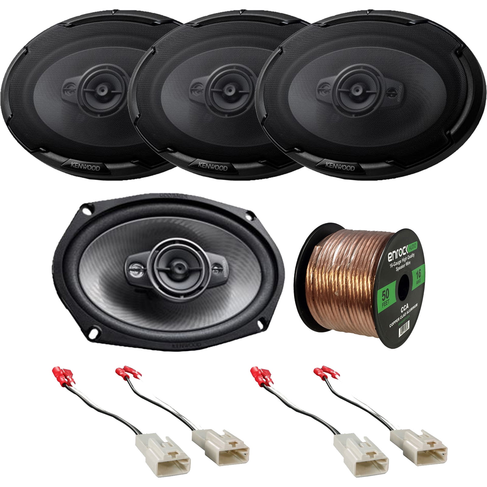 2 Pairs (QTY 4) of Kenwood 6x9" Oval 4Way 600 Watts Peak Power