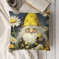 thumbnail image 3 of SHANXI Square Throw Pillow Covers Honey Bee Gnome with Daisy Flower Design Pillow Cases Decorative for Home Bedroom Sofa Pillowcases Standard Size  20x20in, 3 of 5