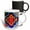 Multicolor, variant on 3drose, Colorful Ceramic Red Blue Flowers Decoration, Mexico, 11oz Two-tone Black Mug