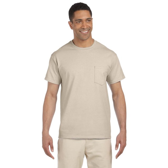 Gildan T-Shirt Adulte Ultra Coton oz avec Poche Sable m