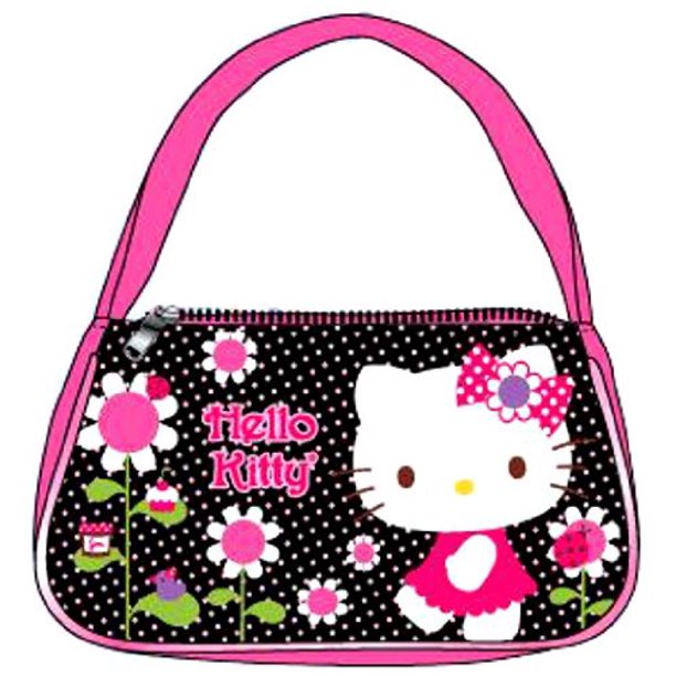 Hello Kitty Handbag Hello Kitty Black Flower New Purse Bag Girls