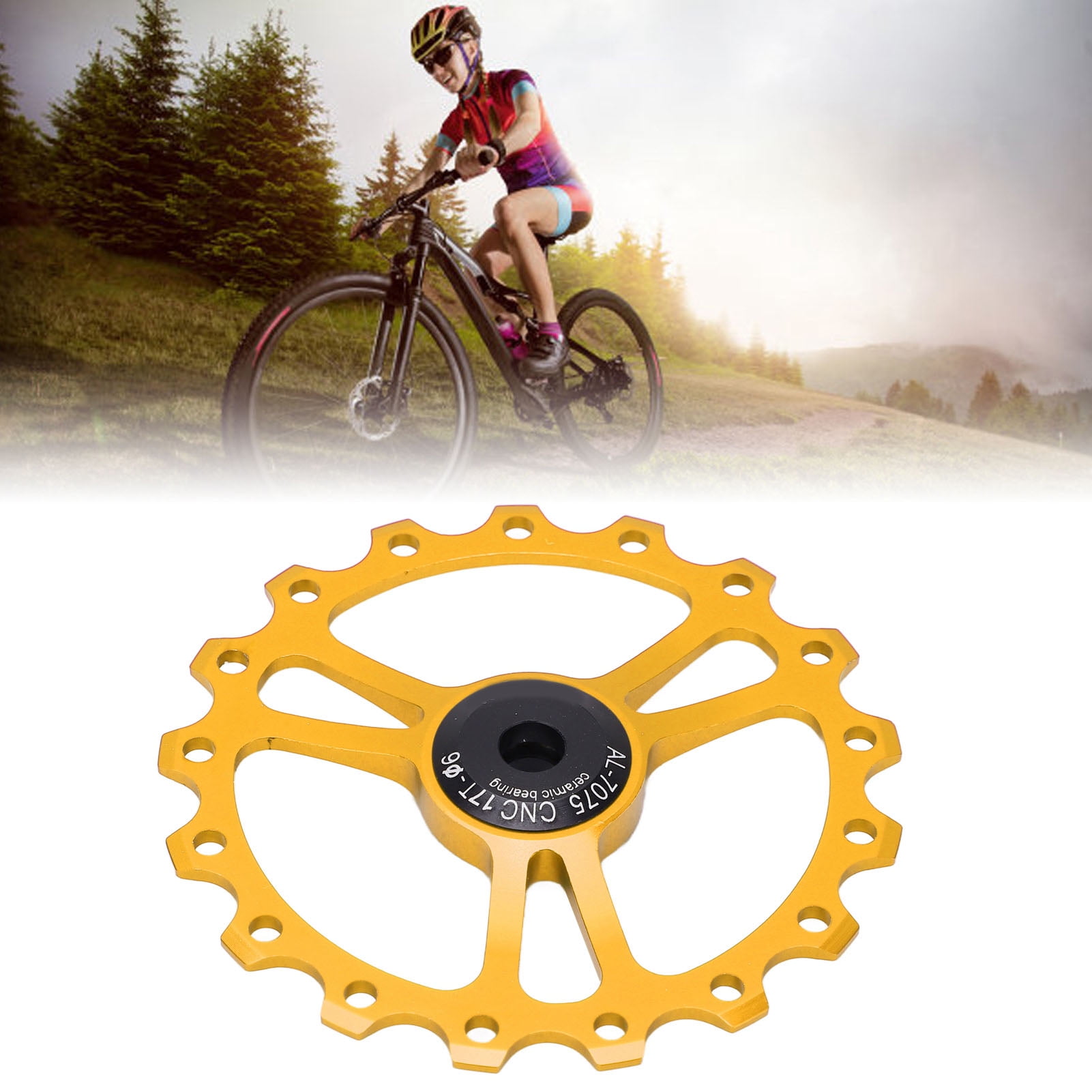 Rear Derailleur Pulley Wheels, Light Weight Aluminum Alloy 17T Rear