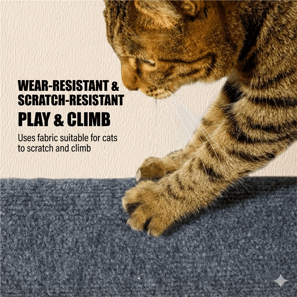 Premium 20" Cat Scratching Post | Wall-Mounted Ladder with DIY Install. Heavy-Duty Sisal, Holds 17 lbs. Saves Room Space.