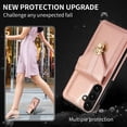 thumbnail image 3 of Crossbody Wallet Women Case for Samsung S24 Plus,[RFID Blocking] Credit Card Holder with Should Strap,Premium PU Leather Purse Metal Buckle Folio Flip Cover for Samsung Galaxy S24 Plus, Rosegold, 3 of 8