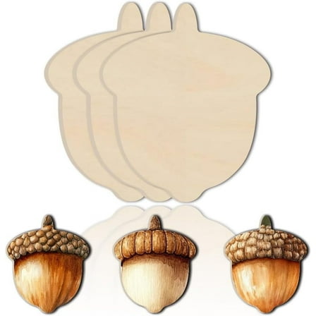 1 Set Wood Wall Art Decorations Home Hanging Ornaments Acorn 292x246mm