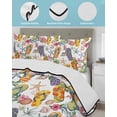 thumbnail image 3 of Full Size Quilt Bedding Set, Nautical Coastal Reversible Summer Quilt 3 Pieces, Watercolor Ocean Slippers Starfish Coral Shell Lightweight Bedspreads Coverlets with 2 Pillow Shams for All Seasons, 3 of 5