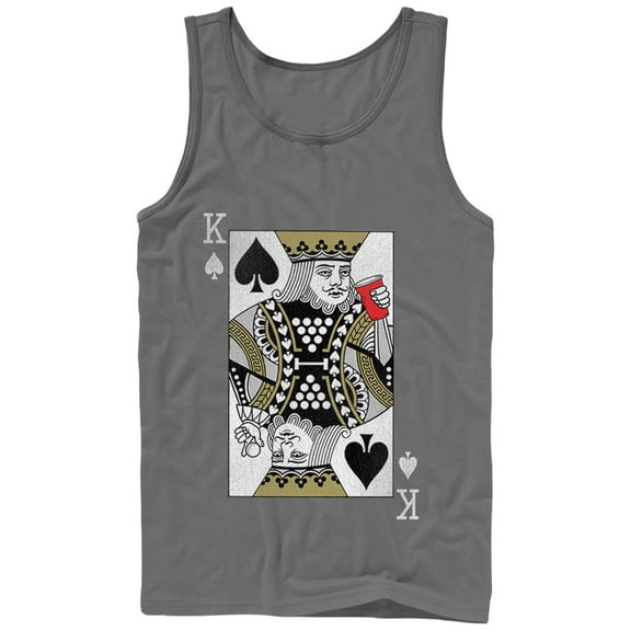 Men's Lost Gods King of Pong  Tank Top Charcoal 2X Large