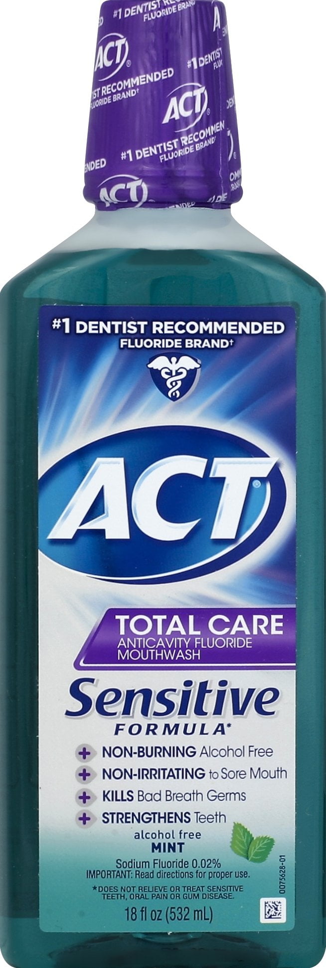ACT® Total Care Sensitive Alcohol Free Formula Mouthwash, 18oz