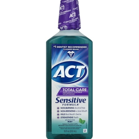 (2 pack) ACT Total Care AntiCavity Fluoride Mint Mouthwash,