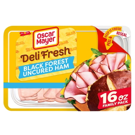 Oscar Mayer Deli Fresh Black Forest Uncured Sliced Ham Deli Lunch Meat Family Size, 16 oz Package