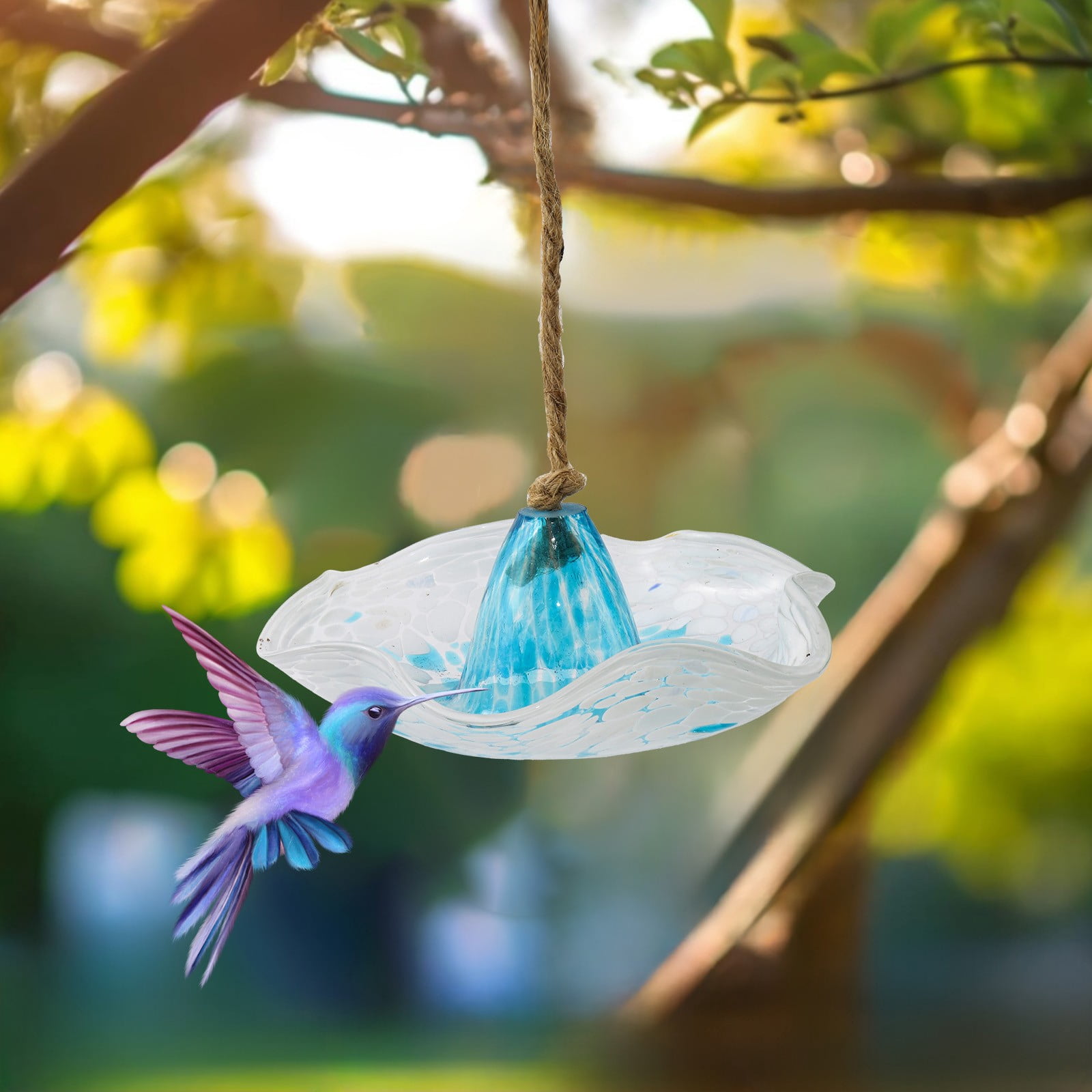 ZLBDYG Outdoor Hanging Bird Feeder – Windproof & Rainproof Wild Bird Feeding Station with 3 Hooks, Colorful Garden Decor for Backyard, Patio & Birdwatching Enthusiasts