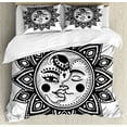 thumbnail image 1 of Magic Moon Duvet Cover Set King Size, Astronomy Sun and Moon Occult Detailed Monochrome Sketch Pattern, Decorative 3 Piece Bedding Set with 2 Pillow Shams, Charcoal Grey White, by Ambesonne, 1 of 3