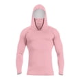 thumbnail image 2 of Sun Shirts for Men Long Sleeve Hooded Fishing Shirts Tall Size Hoodie with Mask UPF 50 Cooling Rash Guard Shirt S Pink, 2 of 4