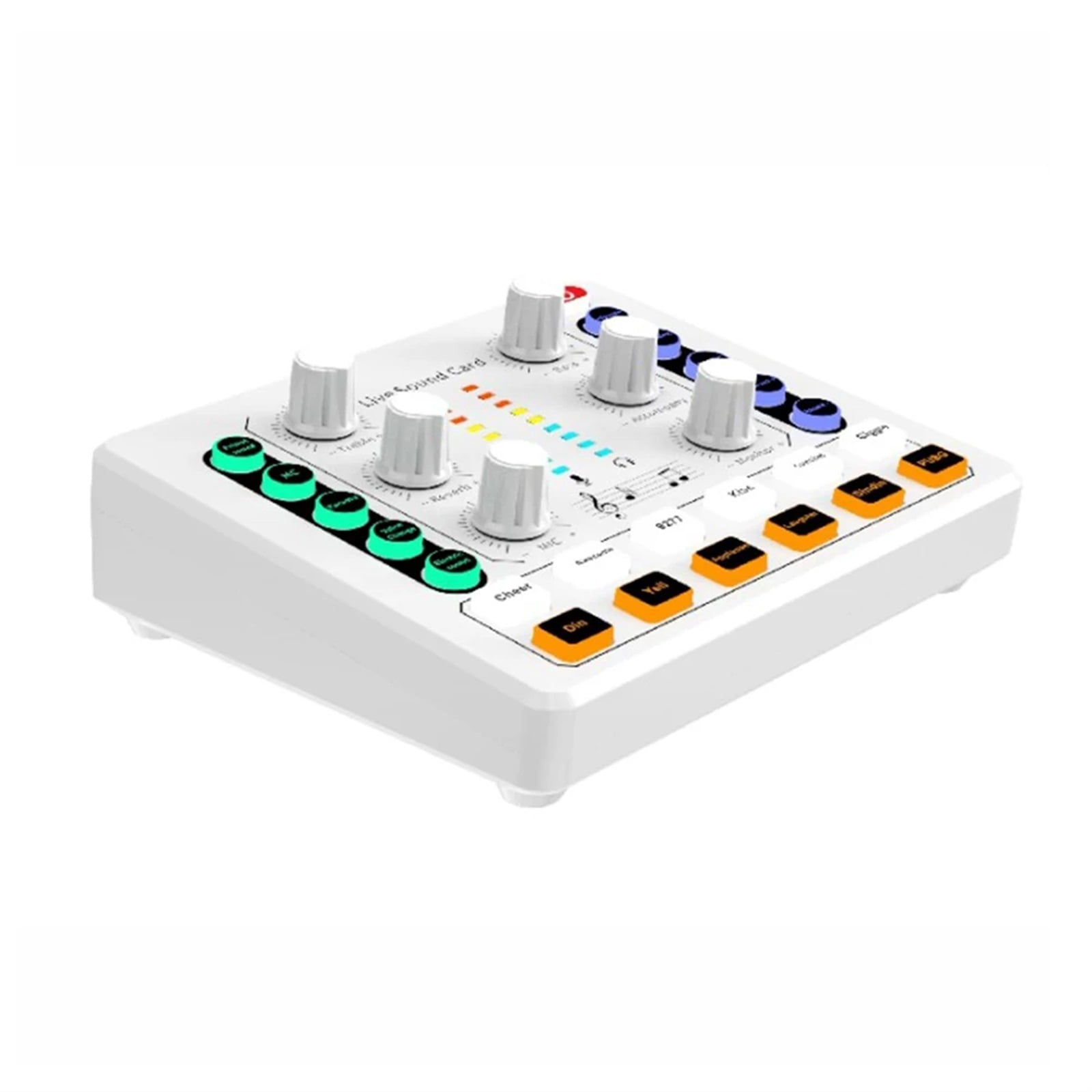 Wireless 2 Channels 12 Effects Home KTV For Streaming Noise Reduction Gaming Audio Mixer Voice Change Live Sound Card Computer ,Easy to Operate