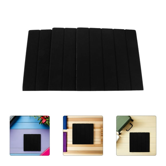 FELTECHELECTR Black Acoustic Insulation Wall Panels for Office Sound Absorption with Vertical Stripe Design 12pcs