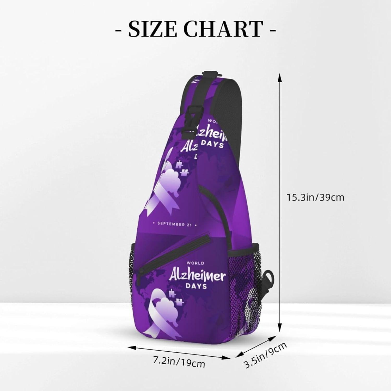 Wear Purple Alzheimer's Awareness Sling Bag Crossbody Hiking Travel Chest Bags Backpack Shoulder Daypack for Women Men