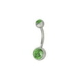 thumbnail image 1 of Double Jewel Belly Button Ring High Polish Surgical Steel 14G, 1 of 1