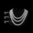 thumbnail image 5 of Birthday Gift Mens Miami Cuban Link Chain Necklace 12Mm Diamond Prong Cuban Chain 20 Inch Length Hip Hop Jewely With Gift Box Necklace Men's and Women's Flat Necklace Silk Flat high Polish Chain Neck, 5 of 9