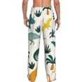 thumbnail image 3 of Uemuo Dinosaurs and Tropical Leaves Pattern Men's Wide Leg Palazzo Lounge Pants with Pockets Light Weight Loose Comfy Casual Pajama Pants-Small, 3 of 9