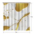 thumbnail image 5 of White Gold Marble Pattern Shower Curtain 72"x72" ,Bathroom Decorative Shower Curtains Set with 12 Hooks,Modern Waterproof Washable Shower Curtain, 5 of 6