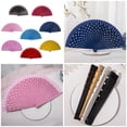 thumbnail image 2 of Practical Handheld Fan Spanish Vintage Modern Dots Pattern Folding Fan Hand Fan, 2 of 17