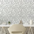 thumbnail image 3 of Ambesonne Leaves Peel & Stick Wallpaper for Home, Monochrome Floral Rustic, 13"x36", Black White, 3 of 6