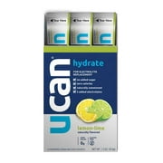 UCAN Hydrate Electrolyte Drink Mix, Lemon-Lime, No Sugar, Zero Calories, All-Natural, 0.1 Ounces, 12 Single Stick Packets