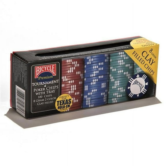 Premium Clay Poker Chip Card Set with Tray, 100 Count