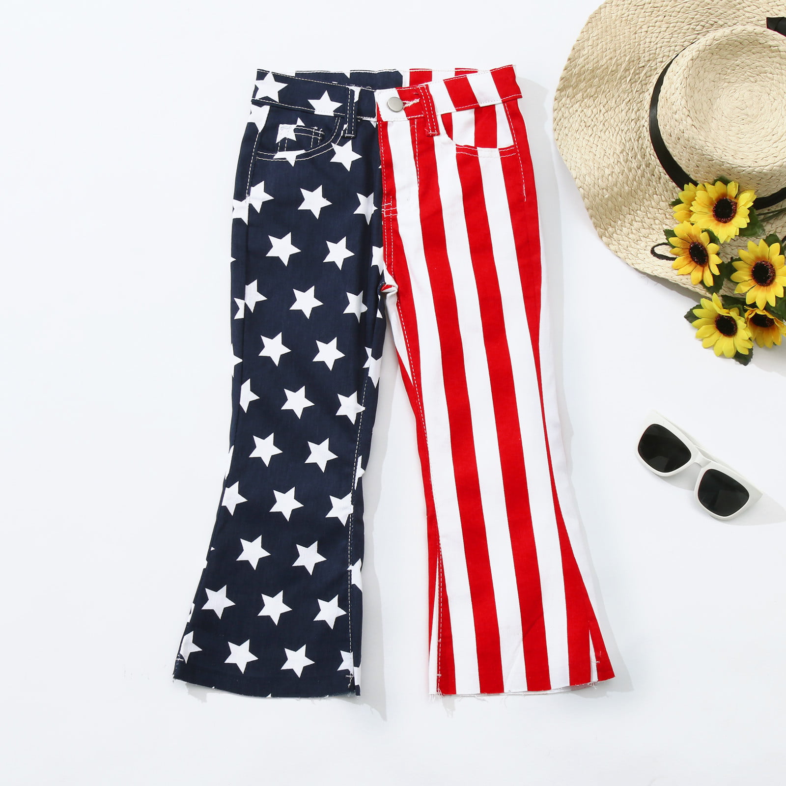 Flare Jeans for Women High Waisted Stretchy American Flag Bell Bottoms  Denim Flare Pants 4th of July Patriotic Trouser