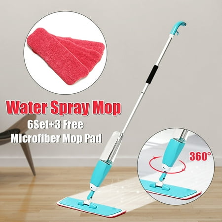 360 ° Turned Water Spray Mop Super Wood Tile Laminate Floor Cleaner + 3pcs Washable Spray Home Decor Mop
