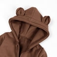 thumbnail image 5 of ZyeKqe Newborn Rompers Full Zipper Hooded Long Sleeve Cotton Casual Comfy Fall Winter Warm Loungewear Jumpsuits for Toddlers(12-24 Months,Brown), 5 of 9