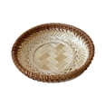 thumbnail image 3 of TISHITA Bamboo Serving Tray Pastry Plate Food Tray Tea Tray Woven Fruit Basket Rattan Basket Vanity Platter for Restaurant Party Home 15cmx3cm, 3 of 8