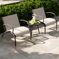 thumbnail image 2 of Gymax Ensemble de 3 Pcs de Chaises de Patio avec Siège en Tissu Courbé, Table Basse Ronde pour Cour Arrière, 2 of 8