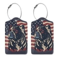 thumbnail image 3 of Sikiie Patriotic Bulldog Art Luggage Tag for Suitcase Leather Baggage Tag with Stainless Steel Loop Privacy Cover for Women Men Girls-4 PCS, 3 of 5