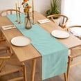 thumbnail image 3 of Table Runner 72 Inches Long for Kitchen Dining, Linen Mint Green Dresser Scarf Farmhouse, Dining Table Decorations for Wedding/Parties, Modern Minimalist Pure Solid Color 13 x 72 In, 3 of 8