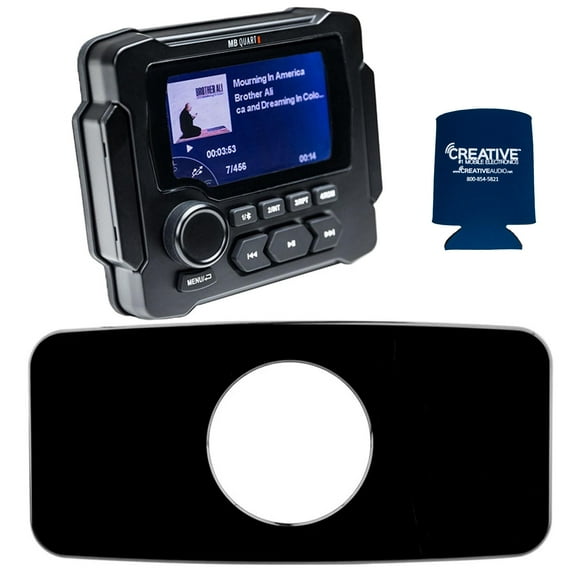MB QUART GMR-LED Waterproof Radio with Stinger SEADASH3B Universal Marine 3" Radio Dash Kit - Black