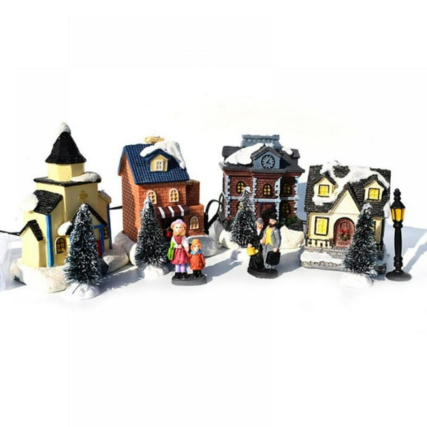 Christmas Winter Village Houses, with LED Light up, with Timer