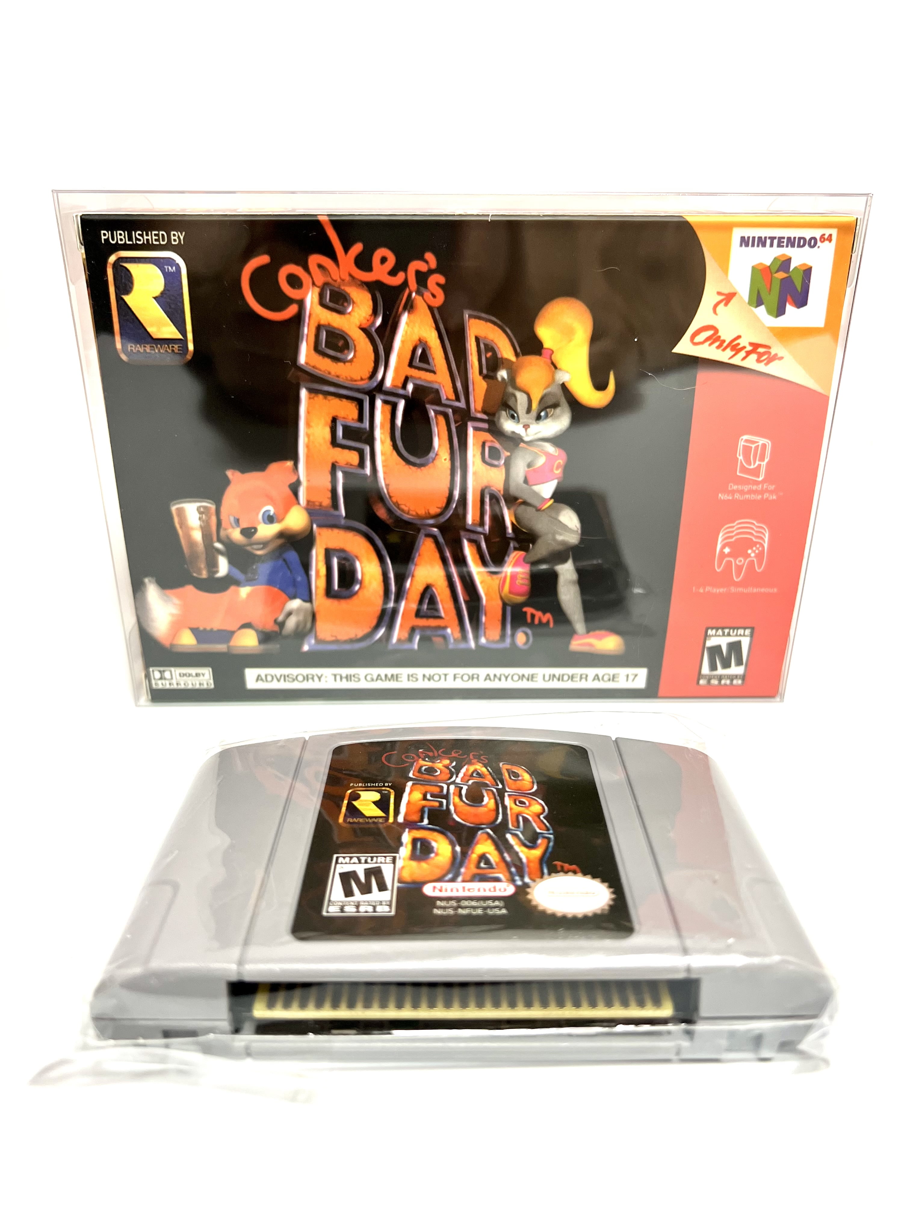 Conker's Bad Fur Day Game Cartridge with Box for N64 64 Bit (US/Canada