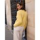 thumbnail image 4 of Cárdigan Informal de Mujer, Cuello Redondo, Estilo Holgado y Relajado, Tejido de Punto, Ideal para Salir. Amarillo Talla Única, 4 of 10
