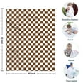 thumbnail image 4 of Brown and White Checkerboard Pattern Blanket,Comfortable Soft Flannel Throw Blanket,All Season,Warm Lightweight Blankets for Sofa Bed Couch Living Room Chair,30"x40", 4 of 4
