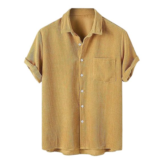NAFUU Mens Shirts Fall Tops Men's Summer Casual Style Short Sleeve Button Down Shirts With Pockets Solid Color Shirt Comfort Fit Shirts